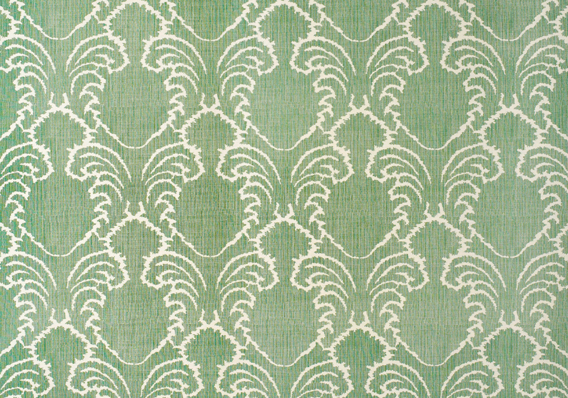 Pineapple Lace - Emerald - Ivory Linen