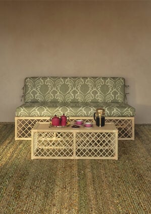 Pineapple Thread - Moss - Ivory Linen: lifestyle