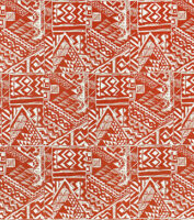 Adam Bray - Sgraffito - Red - Stone Linen
