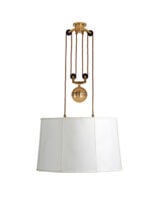 The Double Rise And Fall Ceiling Light - With Vellum Drum Shade