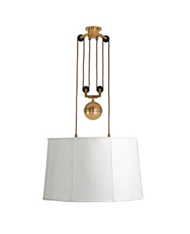 The Double Rise And Fall Ceiling Light - With Vellum Drum Shade