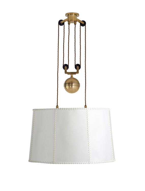The Double Rise And Fall Ceiling Light - With Vellum Drum Shade