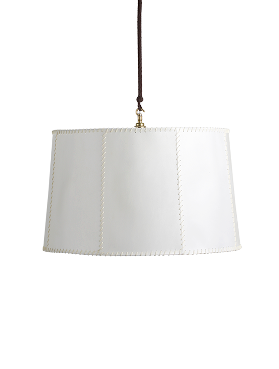 The Vellum Drum Hanging Light - With Single Electrified Cotton Cord