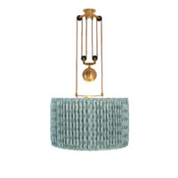 The Double Rise And Fall Ceiling Light - With Gathered Shade gallery