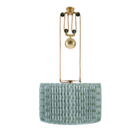 The Double Rise And Fall Ceiling Light - With Gathered Shade gallery