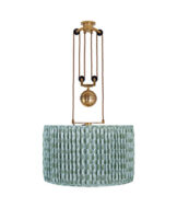 The Double Rise And Fall Ceiling Light - With Gathered Shade
