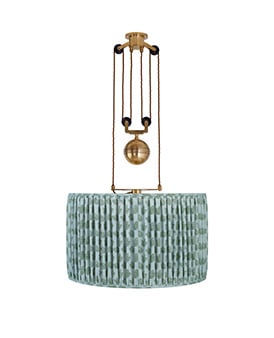 The Double Rise And Fall Ceiling Light - With Gathered Shade