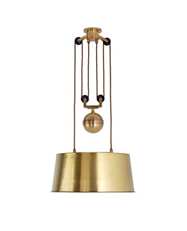The Double Rise And Fall Ceiling Light - With Metal Drum Shade