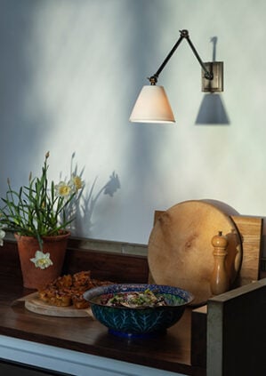 The Avon Wall Light - With Porcelain Shade: lifestyle