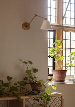 The Parrett Wall Light - With Porcelain Shade: lifestyle