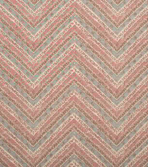 Kalamkari Chevron - Walnut And Sage - Stone Linen
