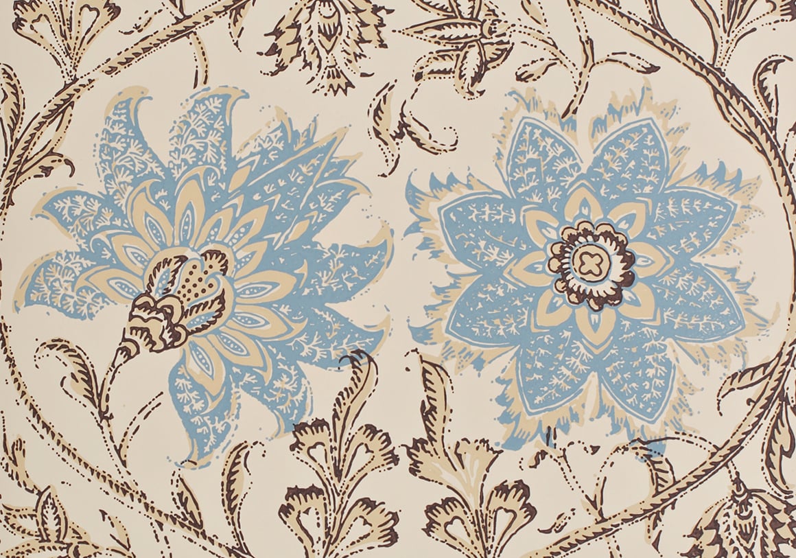 Palampore Blossom Wallpaper - Blue And Brown
