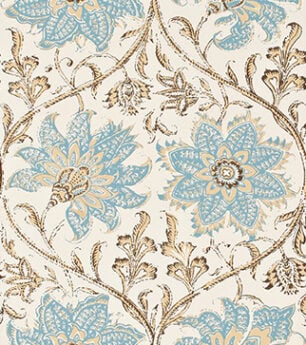Palampore Blossom Wallpaper - Blue & Brown