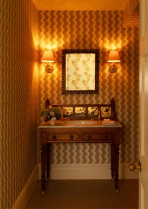 Scrolling Fern Silhouette Wallpaper - Chestnut: lifestyle