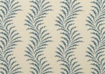 Scrolling Fern Frond Wallpaper - Azure