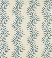 Scrolling Fern Frond Wallpaper - Azure