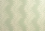 Scrolling Fern Frond Wallpaper - Cream On Duck Egg Blue