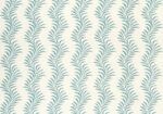 Scrolling Fern Silhouette - Azure - Ivory Linen