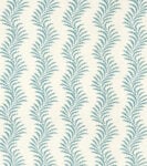 Scrolling Fern Silhouette - Azure - Ivory Linen