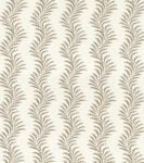 Scrolling Fern Silhouette - Chestnut - Ivory Linen