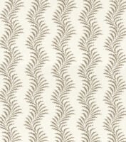 Scrolling Fern Silhouette - Chestnut - Ivory Linen