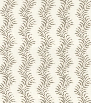 Scrolling Fern Silhouette - Chestnut - Ivory Linen