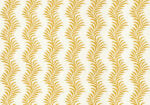 Scrolling Fern Silhouette - Ochre - Ivory Linen