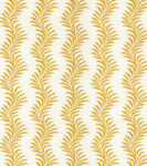Scrolling Fern Silhouette - Ochre - Ivory Linen