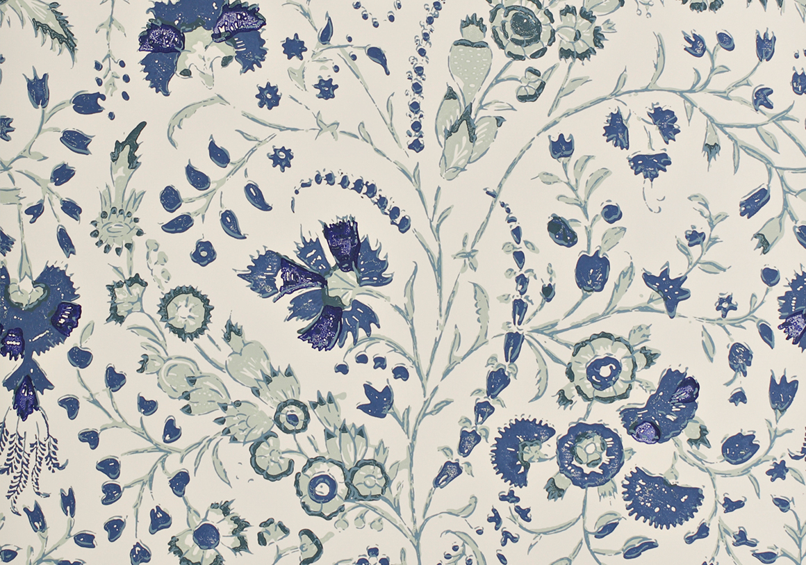 Removable Wallpaper 9ft x 2ft  Protea Chintz Navy India  Ubuy