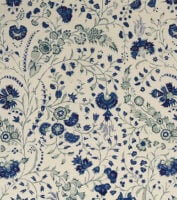 Dianthus Chintz - Lapis - Ivory Linen