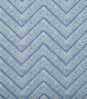 Kalamkari Chevron - Lapis - Ivory Linen