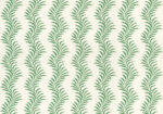 Scrolling Fern Silhouette - Emerald - Ivory Linen