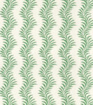 Scrolling Fern Silhouette - Emerald - Ivory Linen
