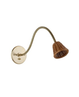 The Flexi Wall Light - With Rattan Shade