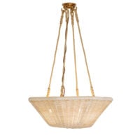 The Rattan Asscher Hanging Light - Small With Rope gallery