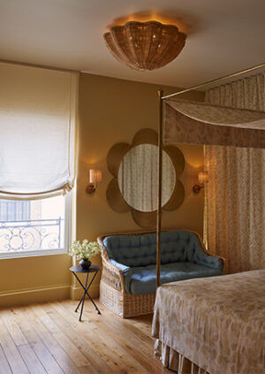 The Rattan Daisy Flush Ceiling Light - Medium: lifestyle