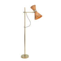 David Netto - The Trousdale Floor Light With Rattan Up Down Shade gallery