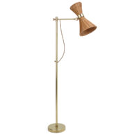 David Netto - The Trousdale Floor Light With Rattan Up Down Shade gallery