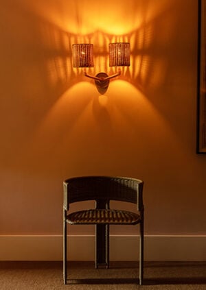 David Netto - The Rattan Drum Wall Light Shade: lifestyle