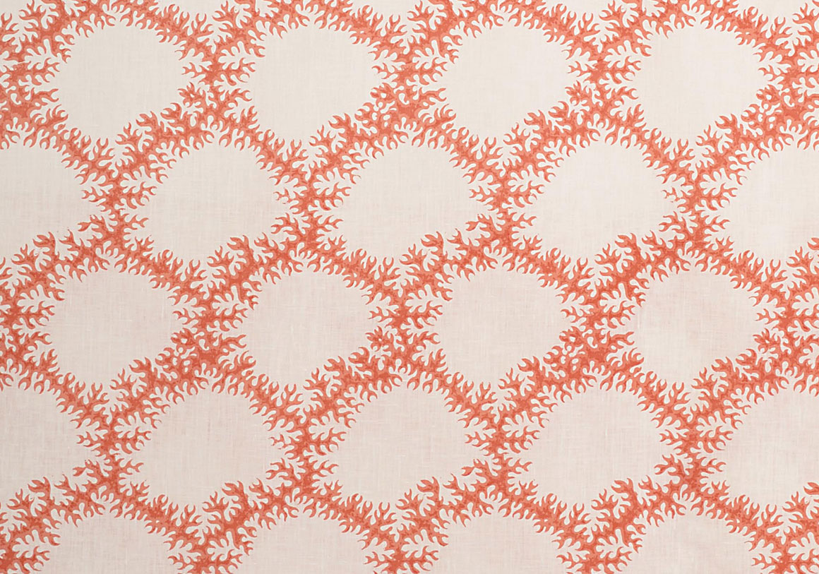Seaweed Lattice - Ruskin Pink - Linen Lawn