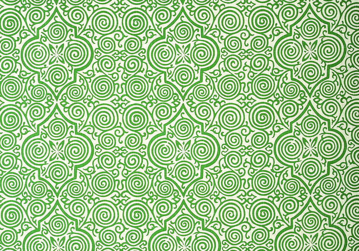 Persian Maze - Emerald - Ivory Linen