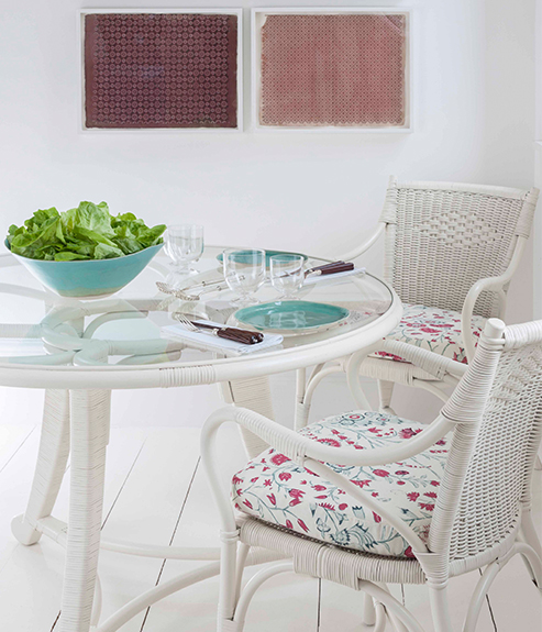 Dianthus Chintz - Original - Ivory Linen - 493x455