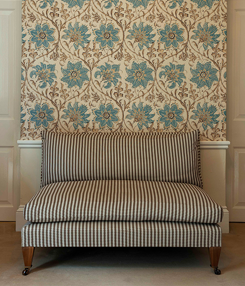 Palampore Blossom Wallpaper - Blue and Brown - 493x575 IV