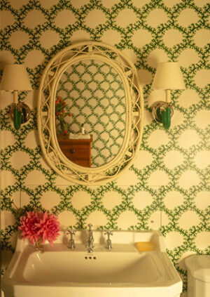 The Rattan Lacy Mirror - Small: lifestyle