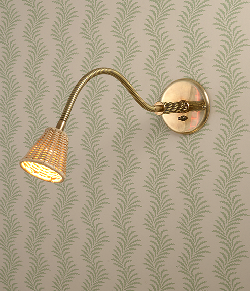 Scrolling Fern Silhouette Wallpaper - Leaf Green - 493x575 II