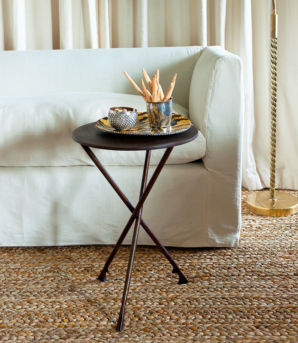 Tripod Side Table Brown Bronze 950x1095