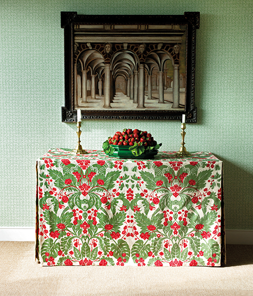 Wilton Vine Wallpaper - Hart Green 493x575