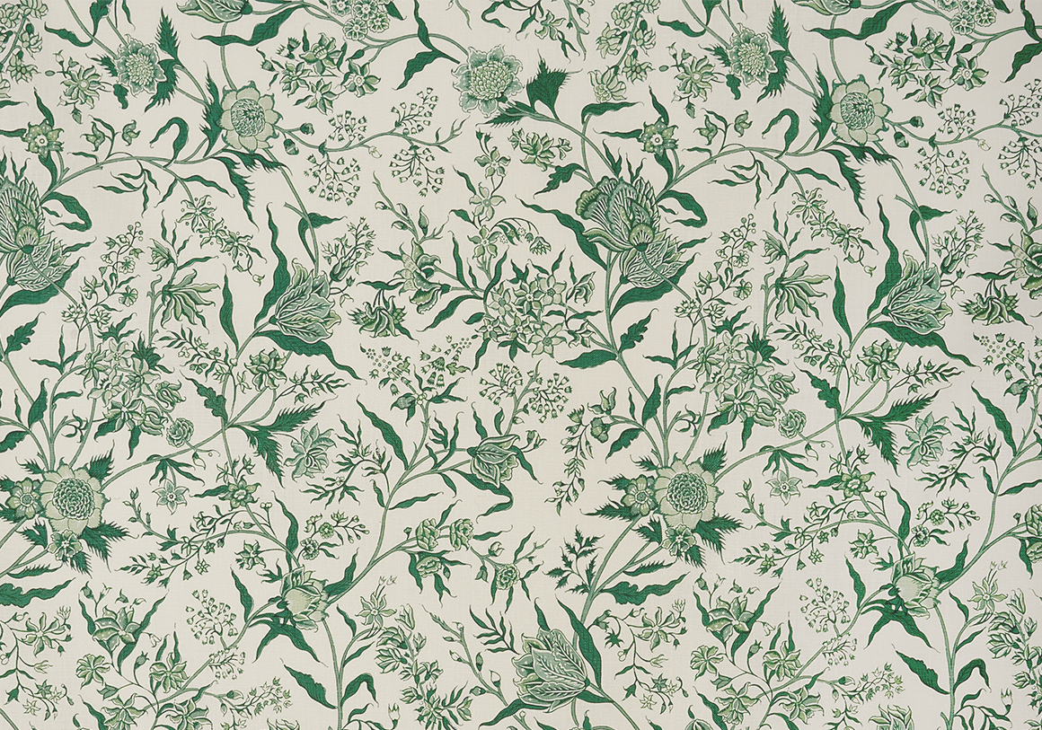 Karun Thakar - Coromandel Tulip - Emerald - Ivory Linen