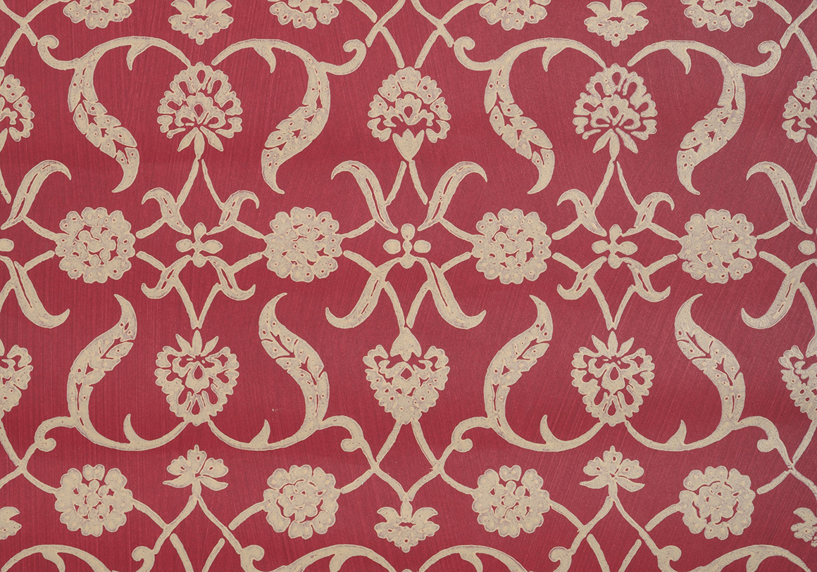 Lotus Palmette Wallpaper - Raspberry