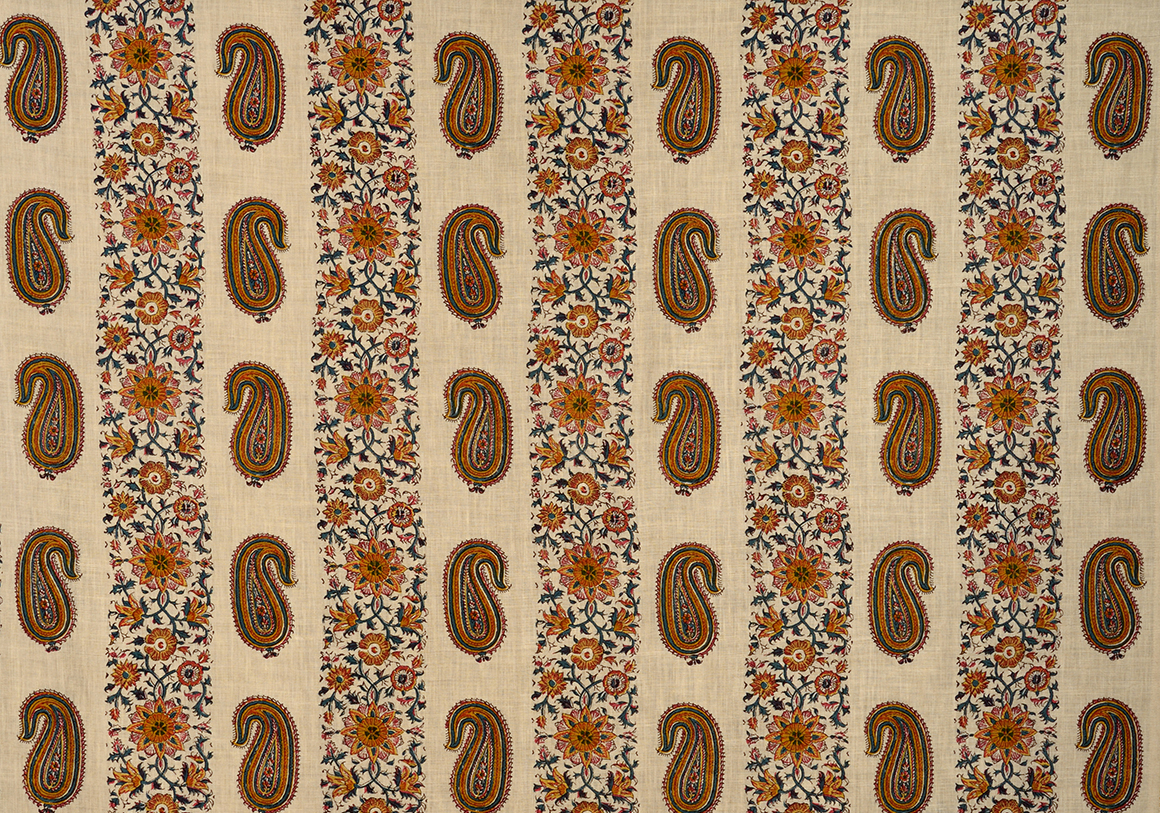 Paisley Stripe - Jewel - Stone Linen